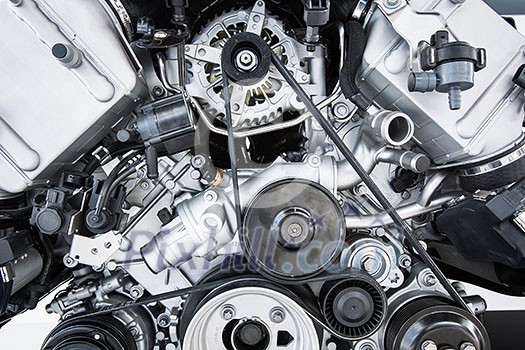 Car Engine - Modern powerful car engine(motor unit - clean and shiny