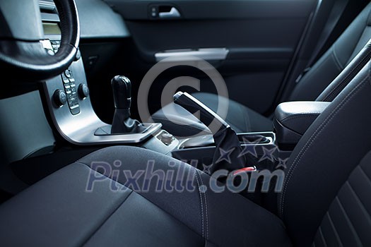 Modern car interior (color toned image) Modern car interior (color toned image)