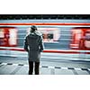 Subway station (motion blurred & color toned image)