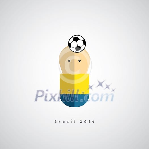 Brazil football player vector cartoon design Brazil football player vector cartoon design