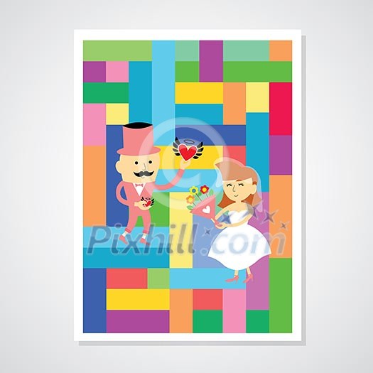 cartoon wedding invitation card template cartoon wedding invitation card template