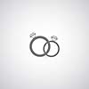 couple diamond engagement ring vector symbol 