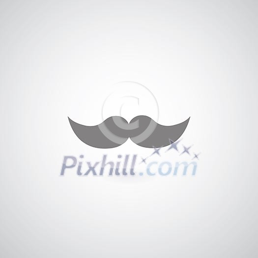 vintage mustache symbol on gray background 