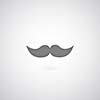 vintage mustache symbol on gray background 