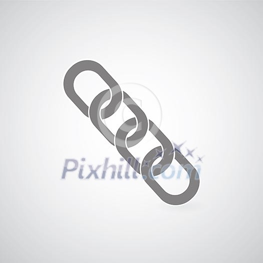chain symbol on gray background 