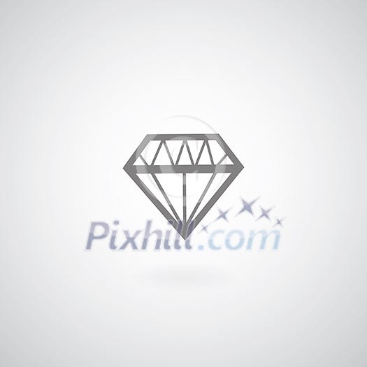 vector diamond symbol on gray background 