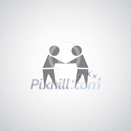 shake hand symbol on gray background shake hand symbol on gray background