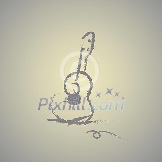 hand drawn acoustic guitar vector hand drawn acoustic guitar vector