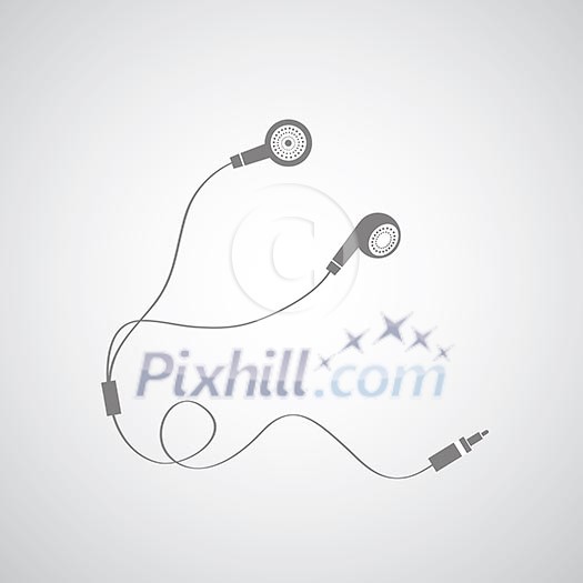 earphone symbol on gray background earphone symbol on gray background