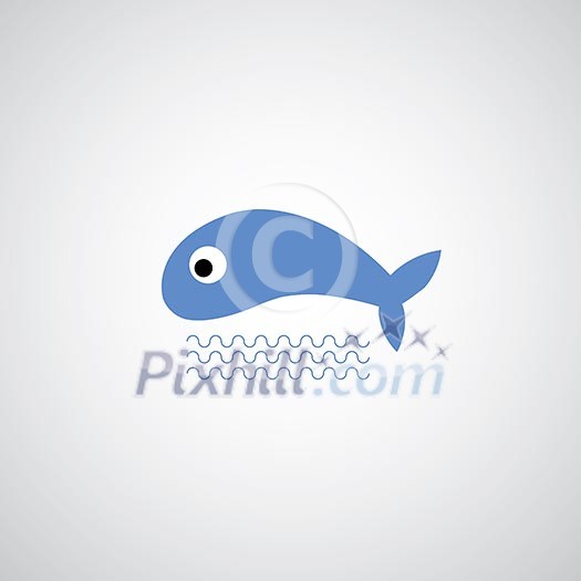 Fish symbol on gray background Fish symbol on gray background