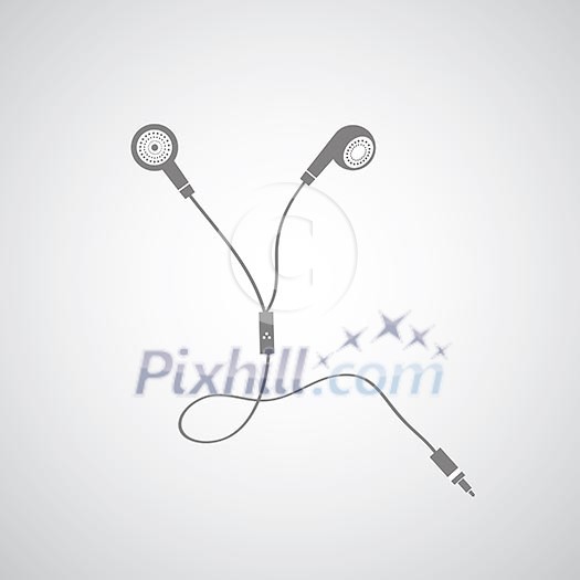 earphone symbol on gray background earphone symbol on gray background