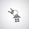 house keychain icon on gray background 