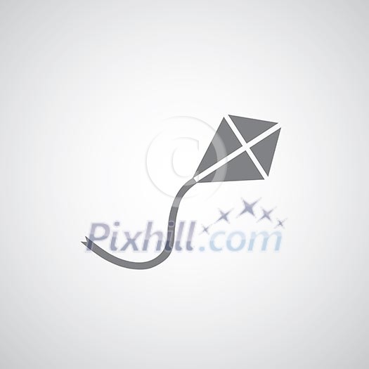 kite symbol on gray background kite symbol on gray background
