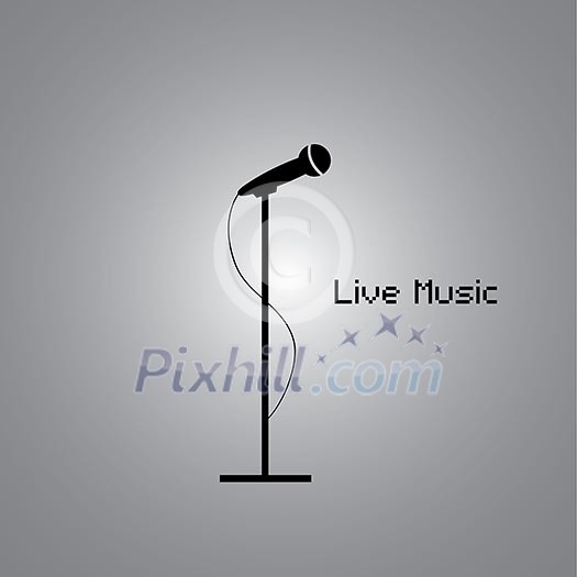 music poster with microphone on gray background music poster with microphone on gray background