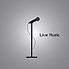 music poster with microphone on gray background 