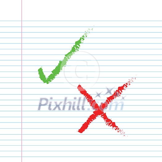 check marks symbol on  paper seamless 