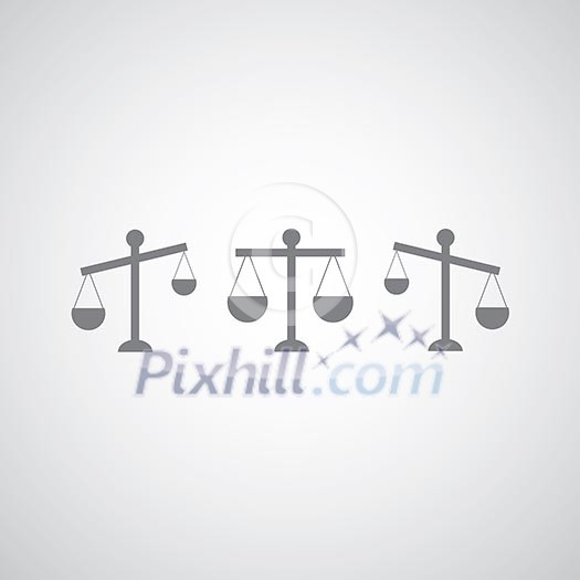 justice icon on gray background justice icon on gray background