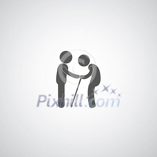 take care elder symbol on gray background take care elder symbol on gray background