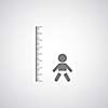 height measurement  little boy symbol on gray background 
