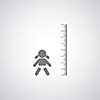 height measurement  little girl symbol on gray background 