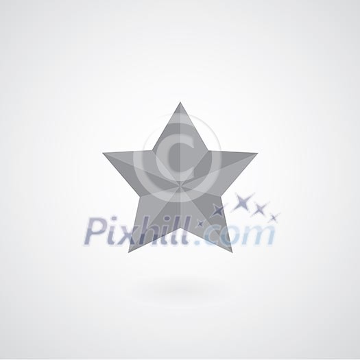 star symbol on gray background 