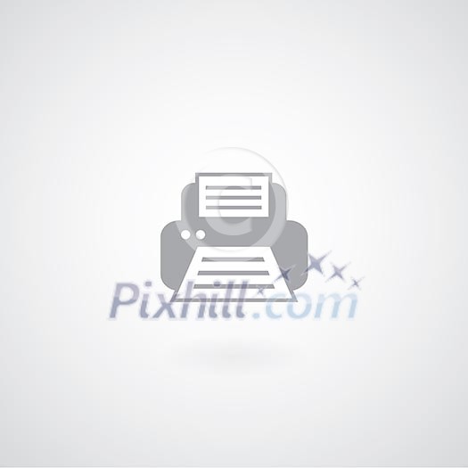 Printer icon on gray background Printer icon on gray background