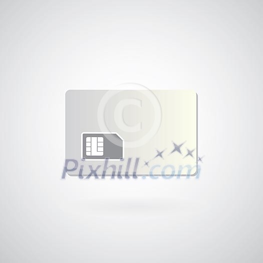 Blank sim card symbol on gray background