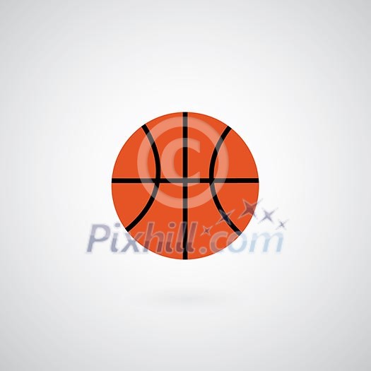 Basketball symbol on gray background 