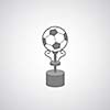 soccer trophy symbol on gray background 