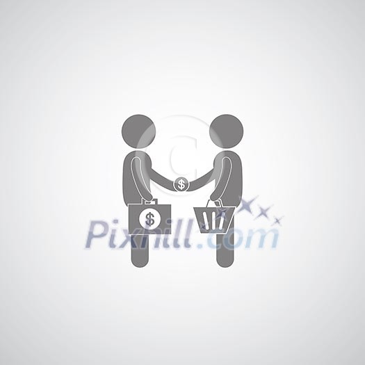 business partners symbol on gray background 