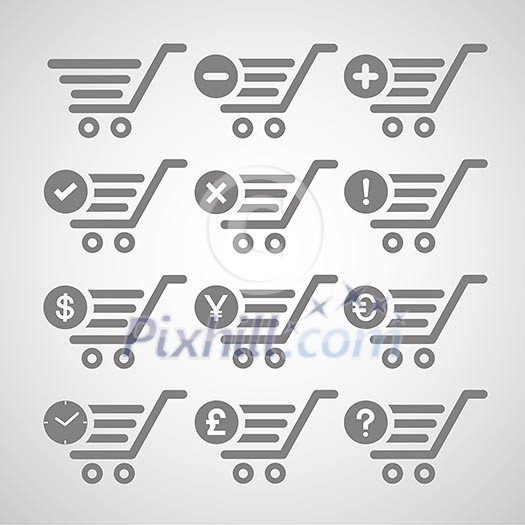 cart symbol on gray background cart symbol on gray background