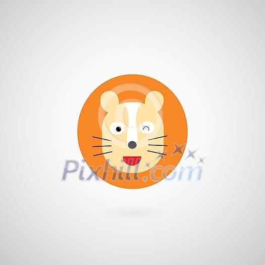lion head cartoon on gray background lion head cartoon on gray background