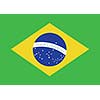 brazil flag over green background  