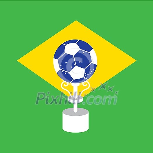 soccer trophy on green background soccer trophy on green background