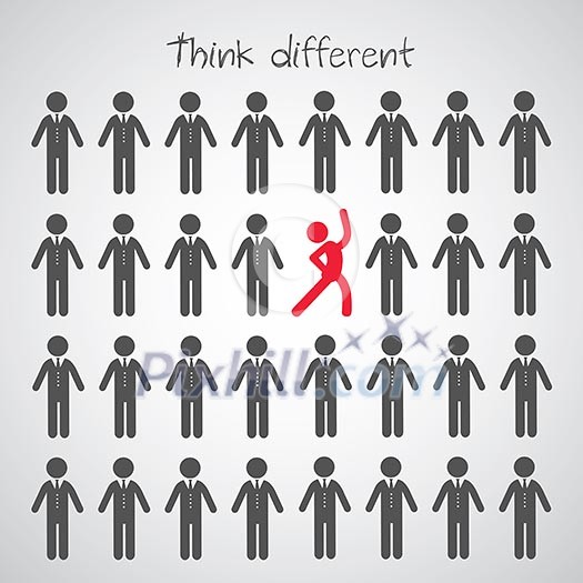 Think different symbol on gray background Think different symbol on gray background