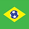 vector soccer on brazil flag 