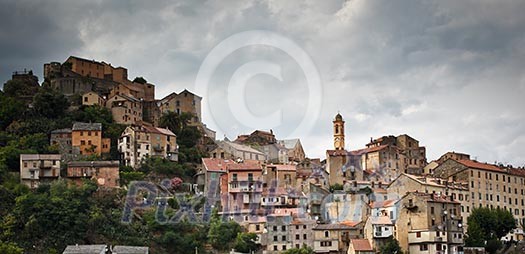 View of Corte, Corsica, France