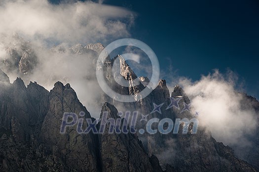 Lovely Alpine Scenery lit by the warm evening lightt, Restonica Valley, Corsica, France