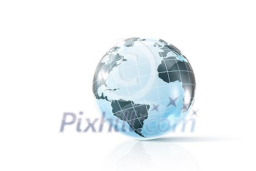 Background image of digital Earth planet against white backdrop Background image of digital Earth planet against white backdrop