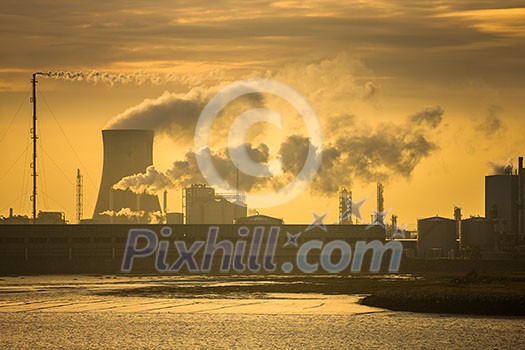 Power plant at sunrise Power plant at sunrise