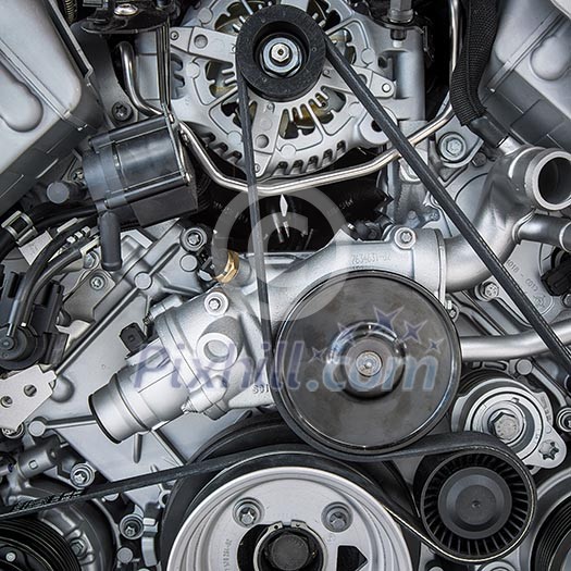 Car Engine - Modern powerful car engine(motor unit - clean and shiny Car Engine - Modern powerful car engine(motor unit - clean and shiny