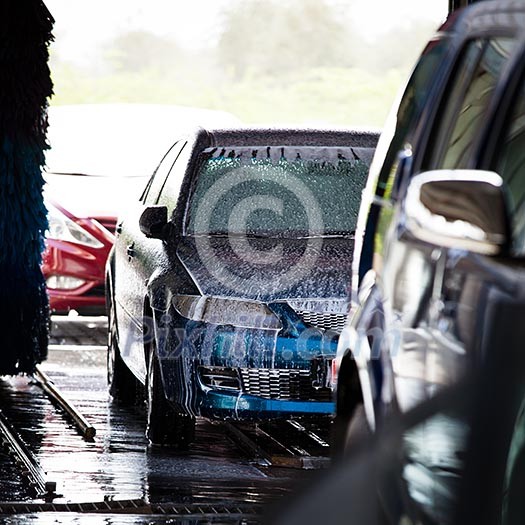 cars in a carwash