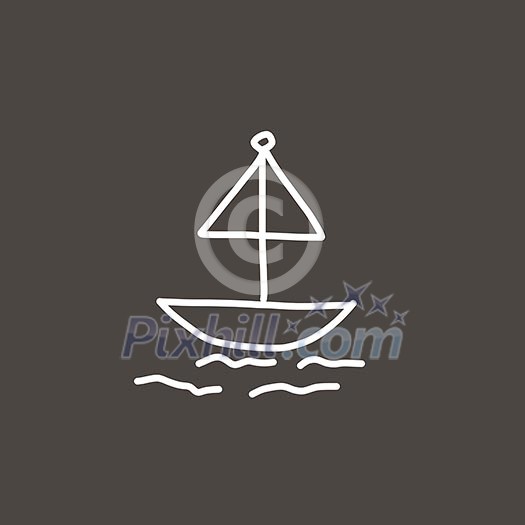 Sailboat hand drawn cartoon sketch Sailboat hand drawn cartoon sketch