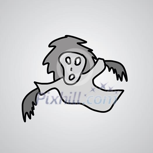 Ghost hand drawn cartoon sketch Ghost hand drawn cartoon sketch