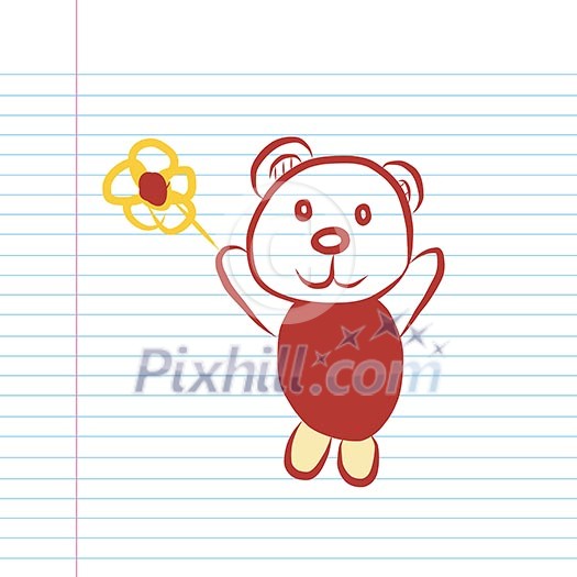 bear hand drawn cartoon sketch