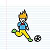 football player hand drawn cartoon sketch