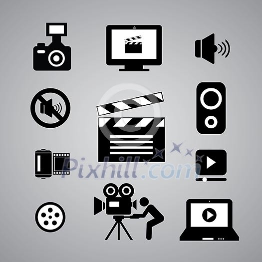 media symbol on gray background media symbol on gray background