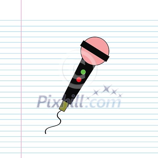 vector hand drawn cartoon of microphone vector hand drawn cartoon of microphone