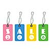 Promotion sale tag on white background