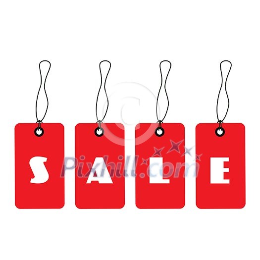 Promotion sale tag on white background
